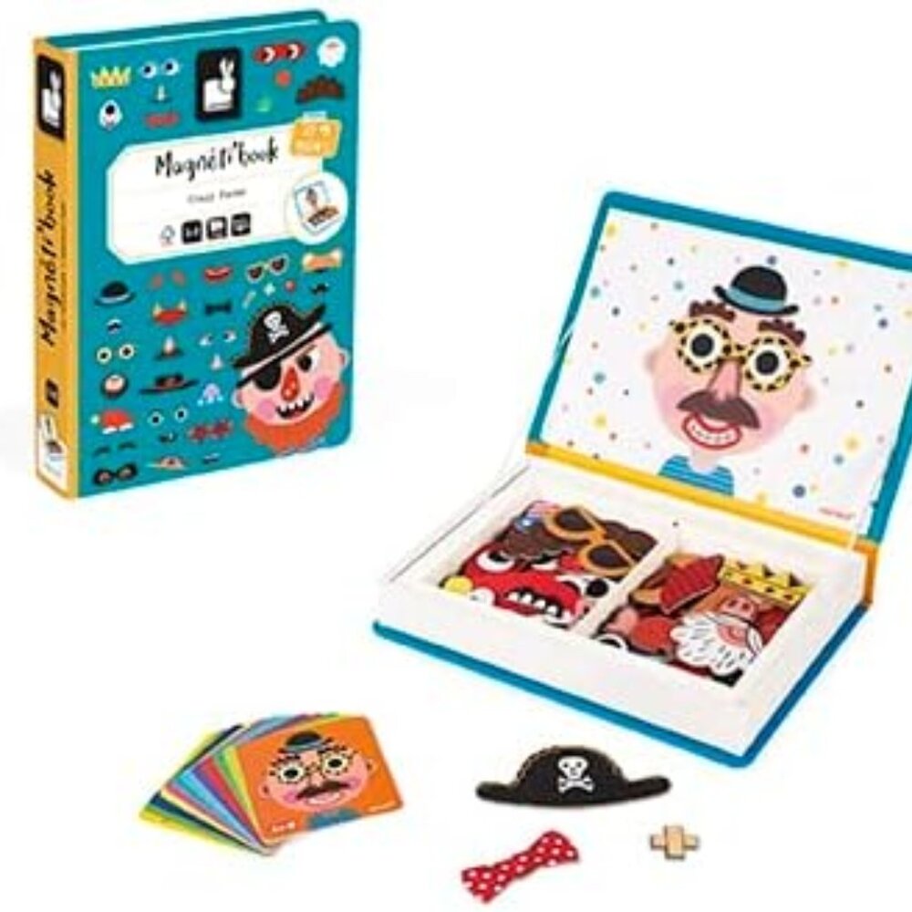 New Sealed Janod Magneti’Book Boy’s Crazy Faces-3-8 Years